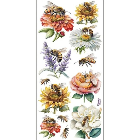 3 for $10 -‎ Violette Stickers - 1 Bee Garden Sticker Sheet for Scrapbooking - Picture 1 of 4